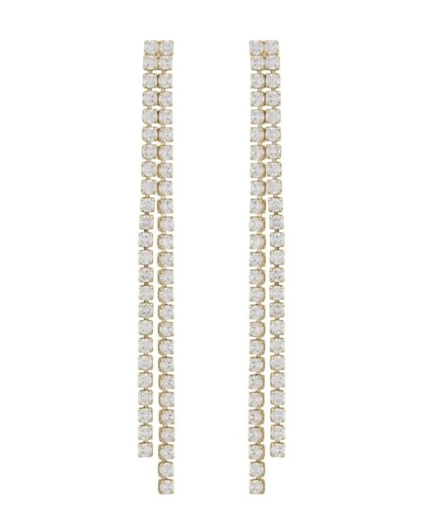 Snö of Sweden Siri øredobber i forgylt messing med zirkonia