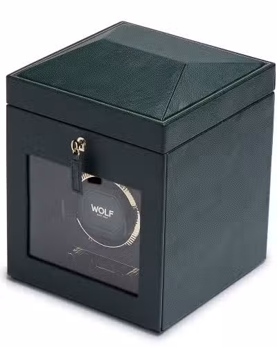 Alternative view of Wolf British Racing Single Watch Winder with Storage - Green