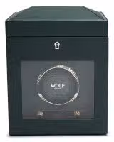 Wolf British Racing Single Watch Winder with Storage - Green