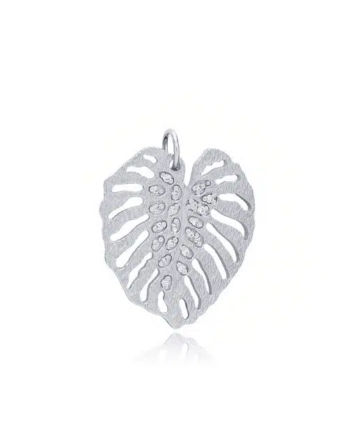 Goldstory Monstera smykke i hvitt gull med diamanter