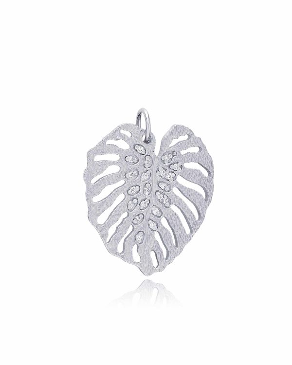 Goldstory Monstera smykke i hvitt gull med diamanter