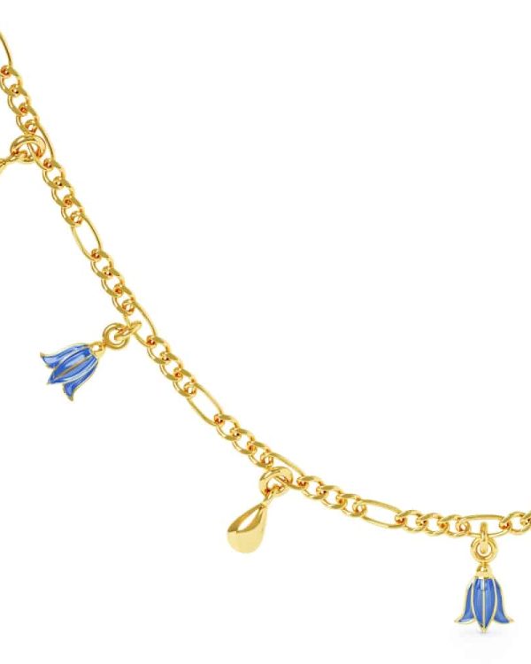 Figarokjede med blå blåklokker og dråper