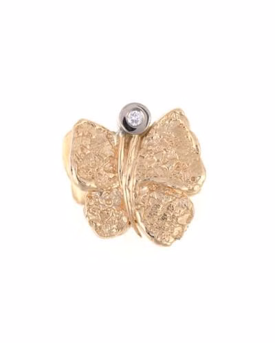 Van Bergen - Butterfly lås i gult gull med diamanter