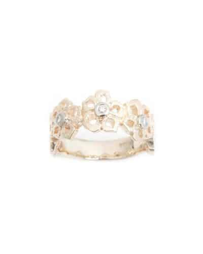 Van Bergen - Magnolia Ring i gult gull med diamanter