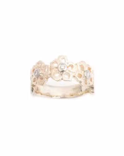 Van Bergen - Magnolia Ring i gult gull med diamanter