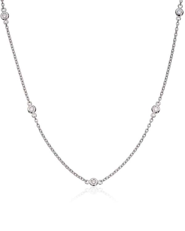 Kjede med diamanter tot. 0,10ct WSI hvitt gull