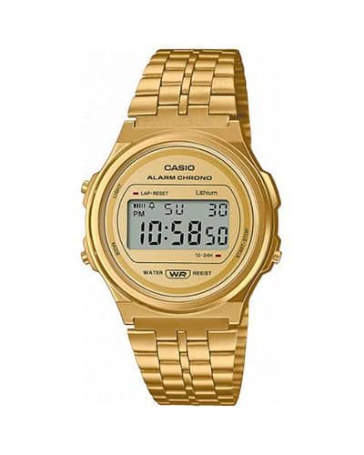 Casio A171WEG-9AEF – Gul/gulltonet klokke