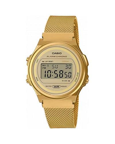 Casio A171WEMG-9AEF – Gul/gulltonet klokke