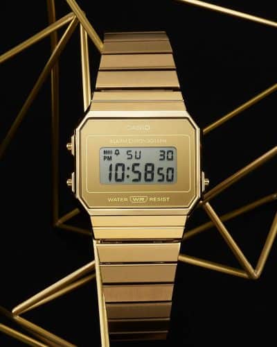 Alternative view of Casio A700WEVG-9AEF – Gul/gulltonet klokke