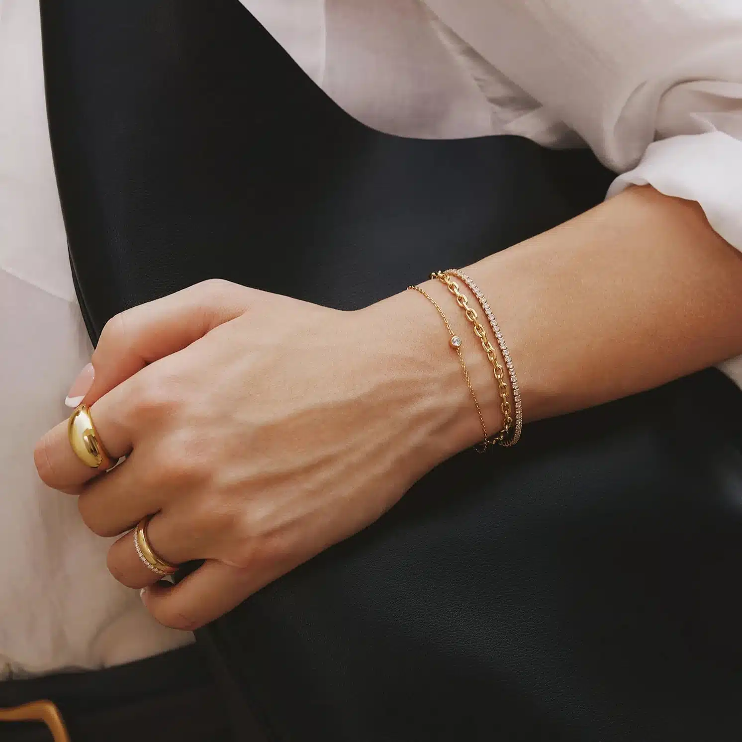 Ania Haie Gold Sparkle Bezel Bracelet - Bilde 2