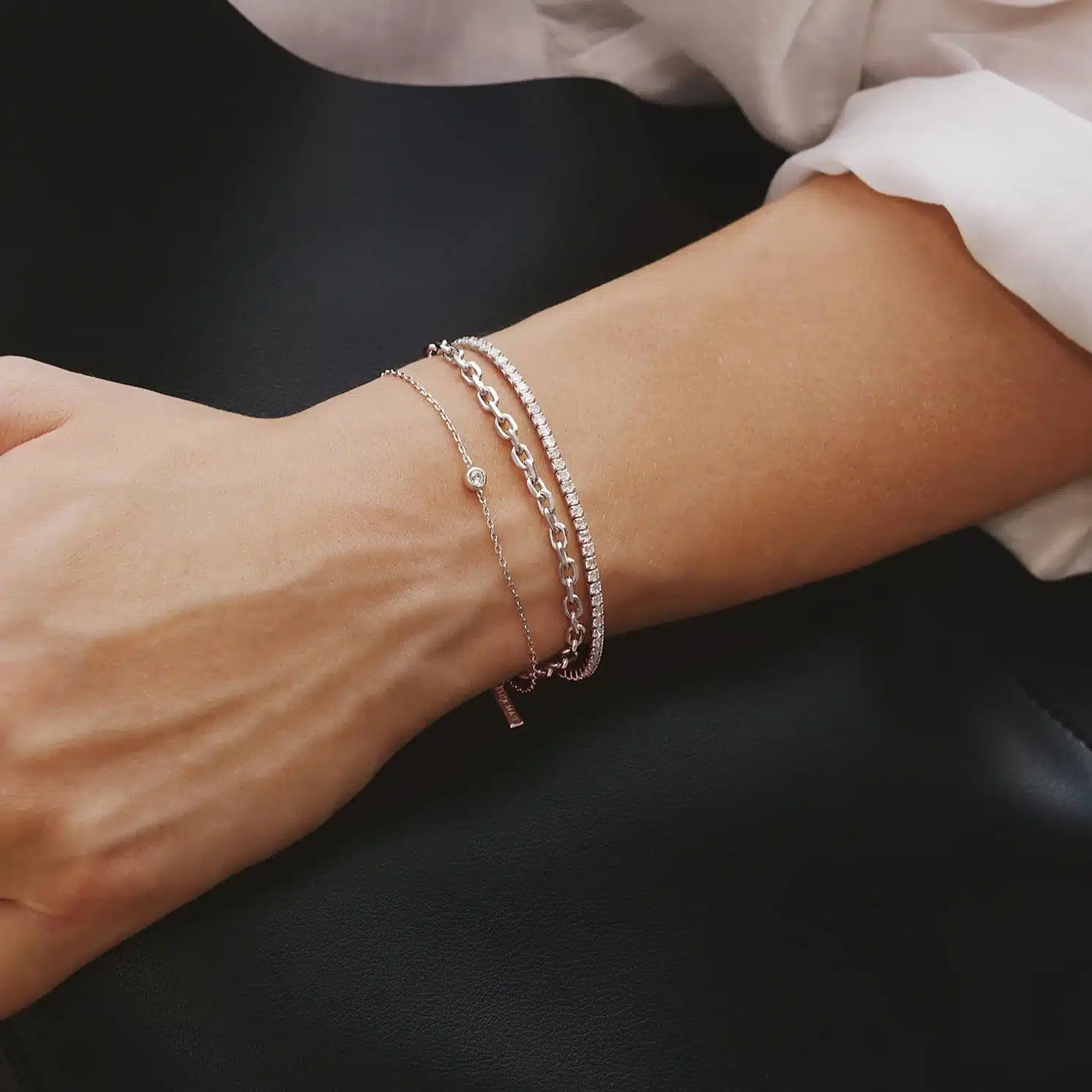 Ania Haie Silver Sparkle Bezel Bracelet - Bilde 2