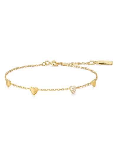 B074-06G ANIA HAIE GOLD PAVE PUFFED HEART BRACELET B074-06G