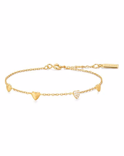 B074-06G ANIA HAIE GOLD PAVE PUFFED HEART BRACELET B074-06G