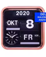 Leanschi Large, vintage-looking, full Annual Calendar and Wall-Clock with digital, flip-display (in German)