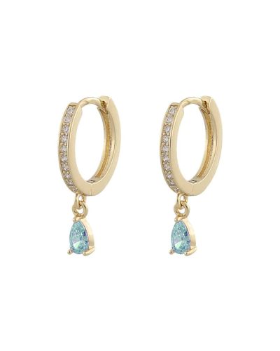 1035-9600 378-ONE CAMILLE DROP RING EAR G/LIGHT BLUE - ONESIZE