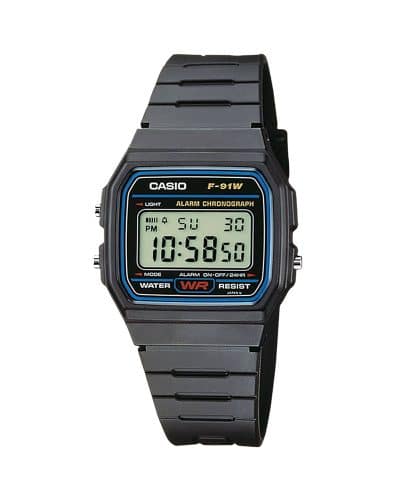 Casio F-91W-1YEG – Sort/mørk klokke