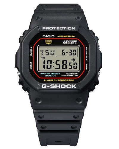 Alternative view of Casio G-SHOCK DW-5600RL-1ER – Sort/mørk klokke