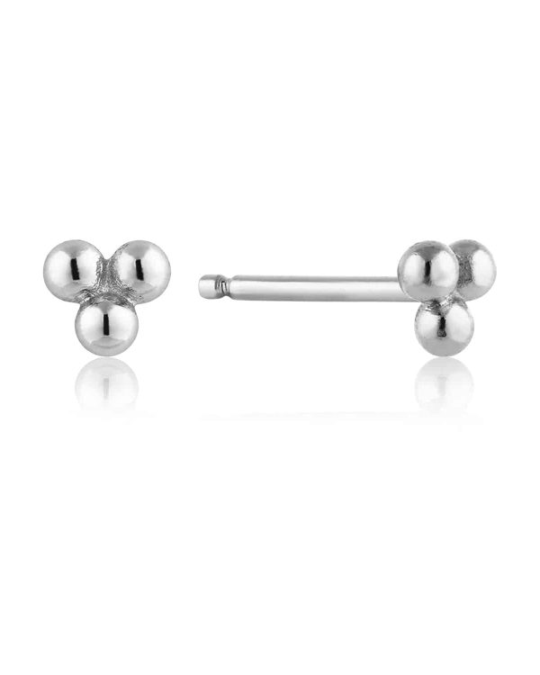 E002-01H AH MODERN TRIPLE BALL STUD EARRINGS E002-01H