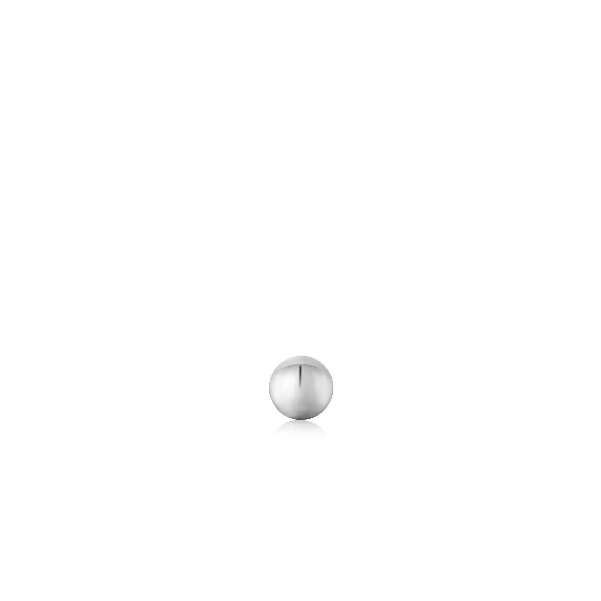 Silver Sphere Barbell Single Earring - Bilde 2