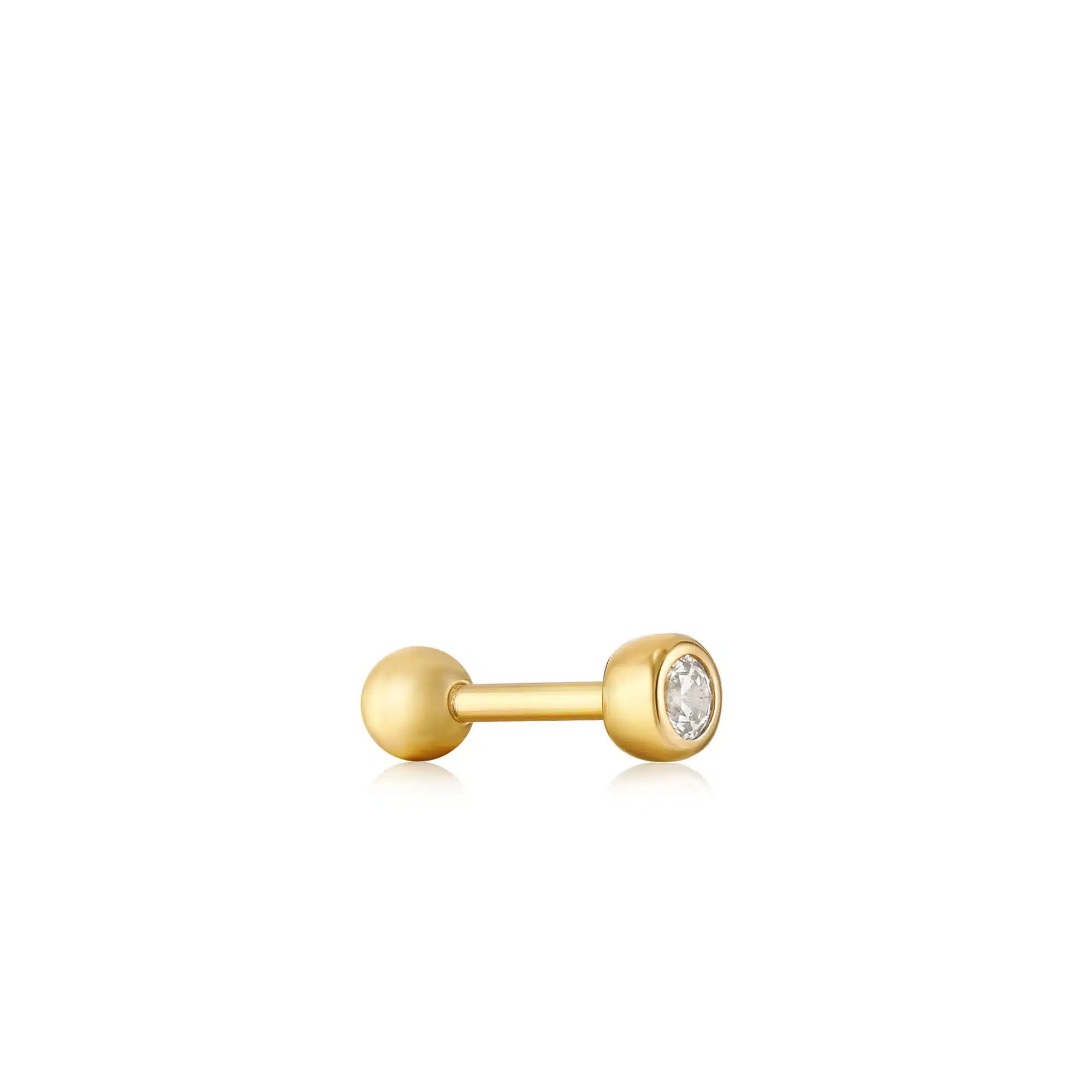 Ania Haie Gold Sparkle Bezel Barbell Single Earring - Bilde 2