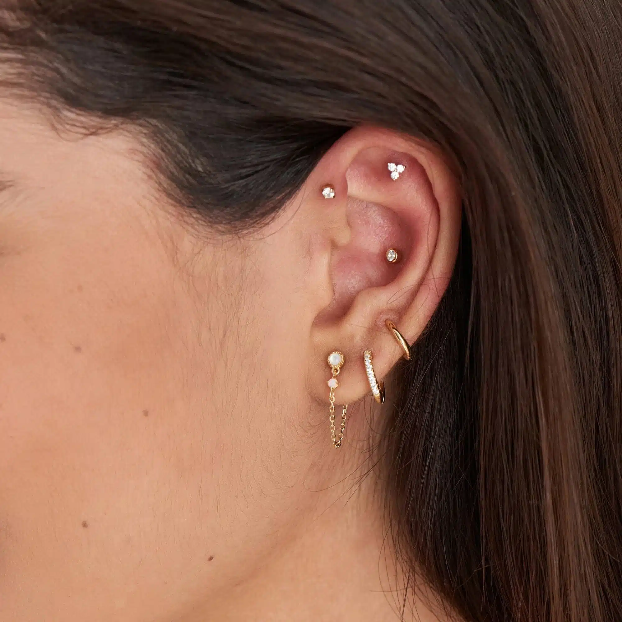 Ania Haie Gold Sparkle Bezel Barbell Single Earring - Bilde 3