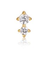 Gold Double Sparkle Barbell Single Earring