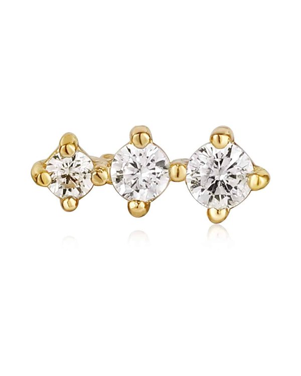 Gold Sparkle Crawler Barbell Single Earring