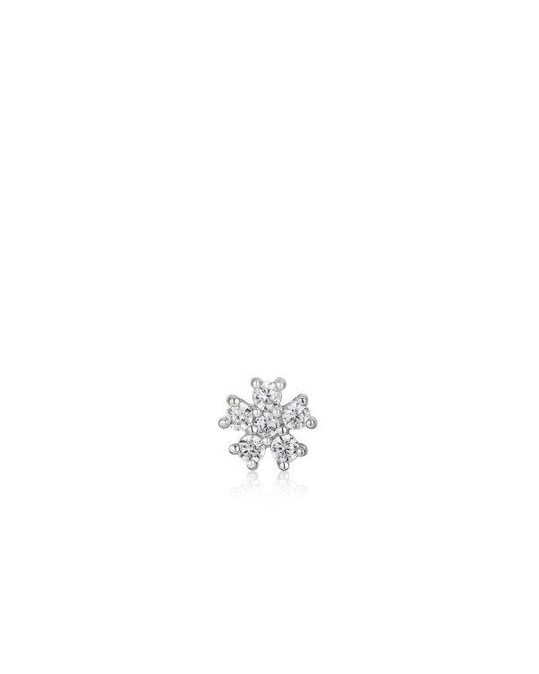 Alternative view of Ania Haie Silver Sparkle Flower Barbell Single Earring