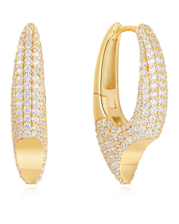 Ania Haie Gold Pavé Arrow Hoop Earrings