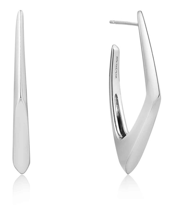 Ania Haie Silver Geometric Hoop Earrings