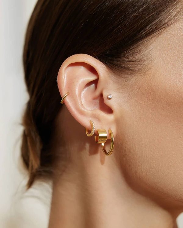 Alternative view of Ania Haie Gold Flat Small Hoop Earrings
