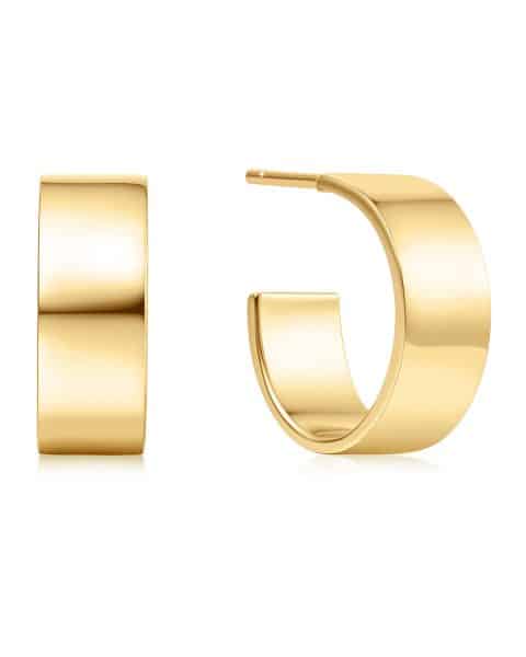 Ania Haie Gold Flat Medium Hoop Earrings