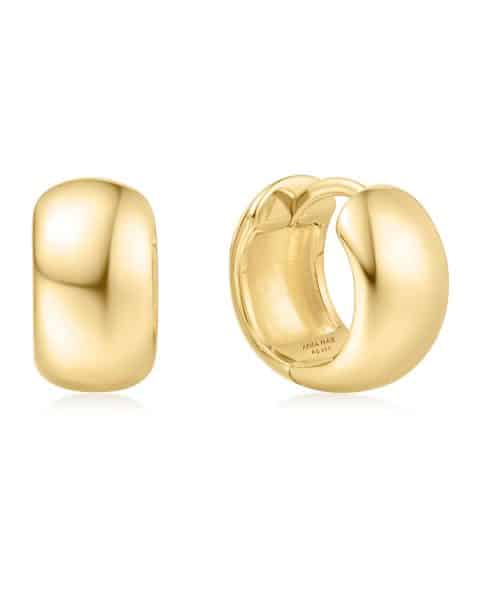 E064-04G ANIA HAIE GOLD CHUBBY SMALL HOOP EARRINGS E064-04G