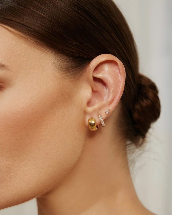 Alternative view of E064-04G ANIA HAIE GOLD CHUBBY SMALL HOOP EARRINGS E064-04G