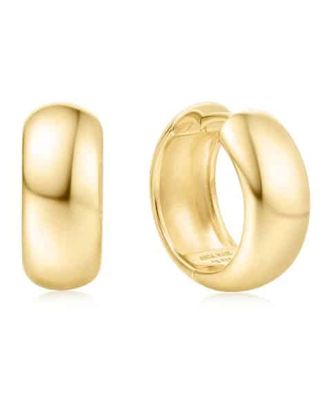 E064-06G ANIA HAIE GOLD CHUBBY MEDIUM HOOP EARRINGS E064-06G