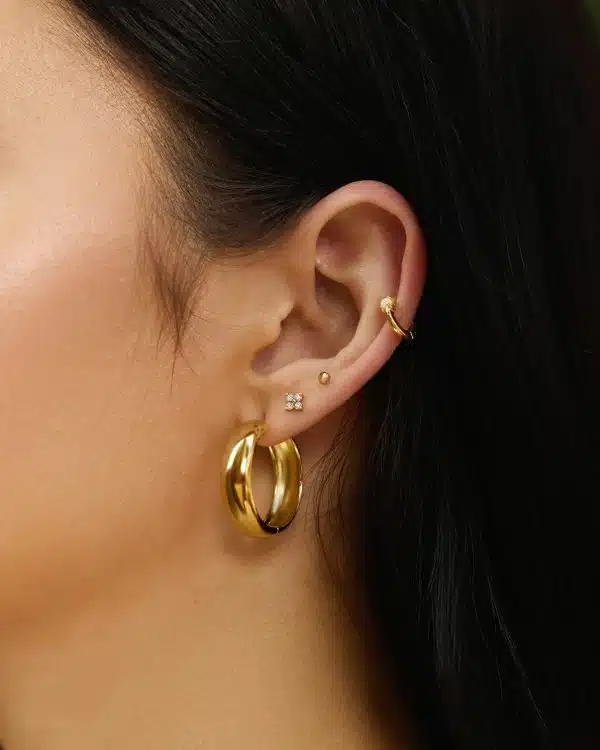 Alternative view of E064-08G ANIA HAIE GOLD CHUBBY LARGE HOOP EARRINGS E064-08G