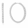 E065-05H ANIA HAIE SILVER LARGE CLAW SPHERE HOOP EARRINGS E065-0
