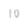 E075-03H ANIA HAIE SILVER GRADUATED SPARKLE HOOP EARRINGS E075-0