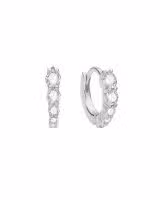 E075-03H ANIA HAIE SILVER GRADUATED SPARKLE HOOP EARRINGS E075-0