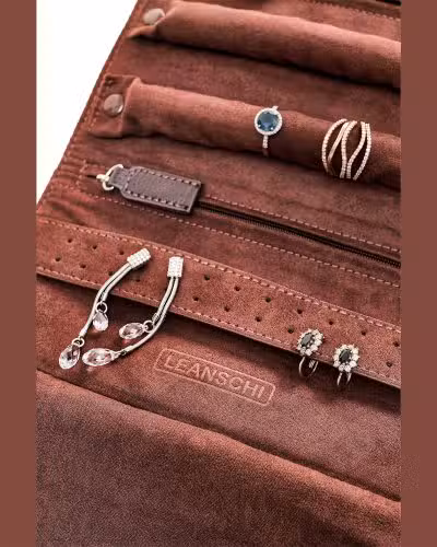Leanschi jewellery travel pouch/brown