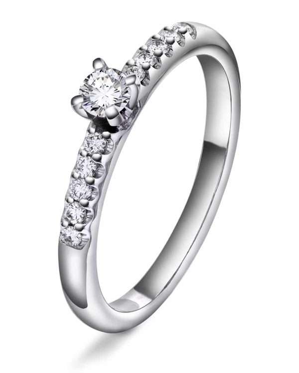 Diamantring 0,27TWsi 14K - str 53
