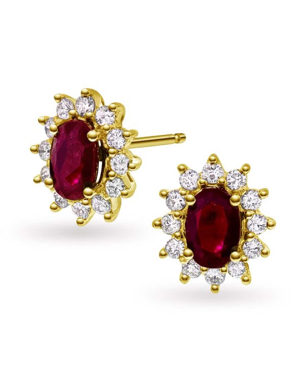 Ørepynt Rubin 1,01ct Dia 0,67ct TWp