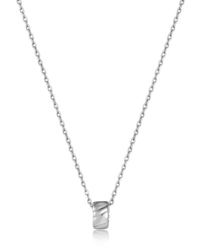 Ania Haie Silver Smooth Twist Pendant Necklace