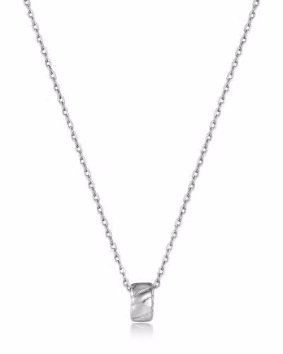Ania Haie Silver Smooth Twist Pendant Necklace