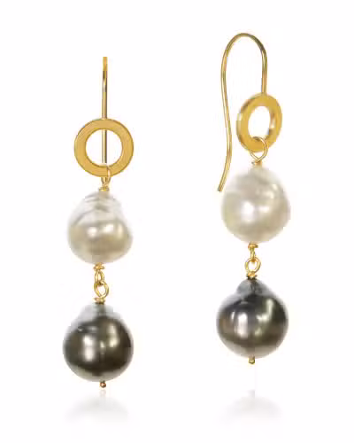 OCE1-A1278 OCEAN PEARL ØRERINGE. GULD 18