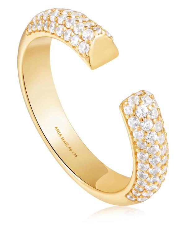 Ania Haie Gold Pavé Adjustable Ring