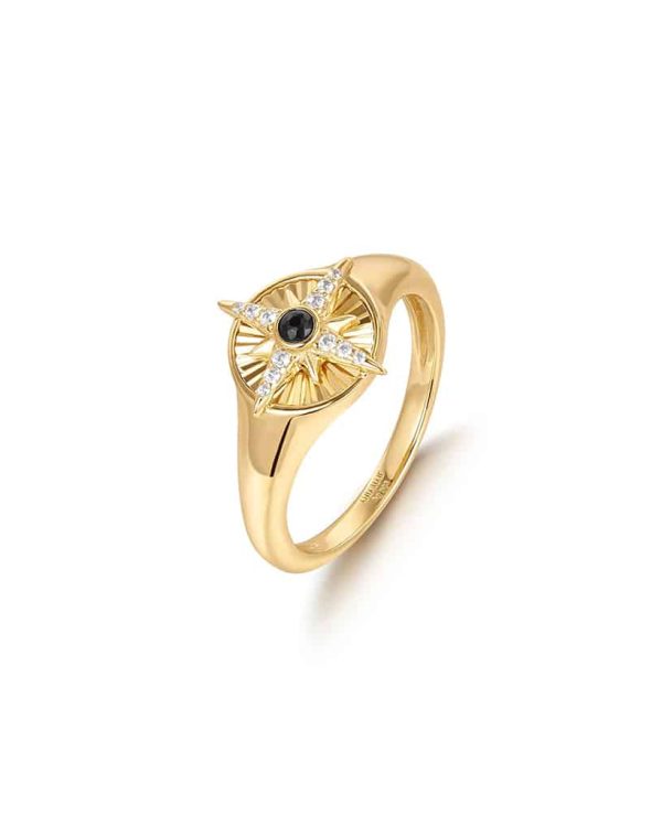 Ania Haie Gold Star Signet Ring