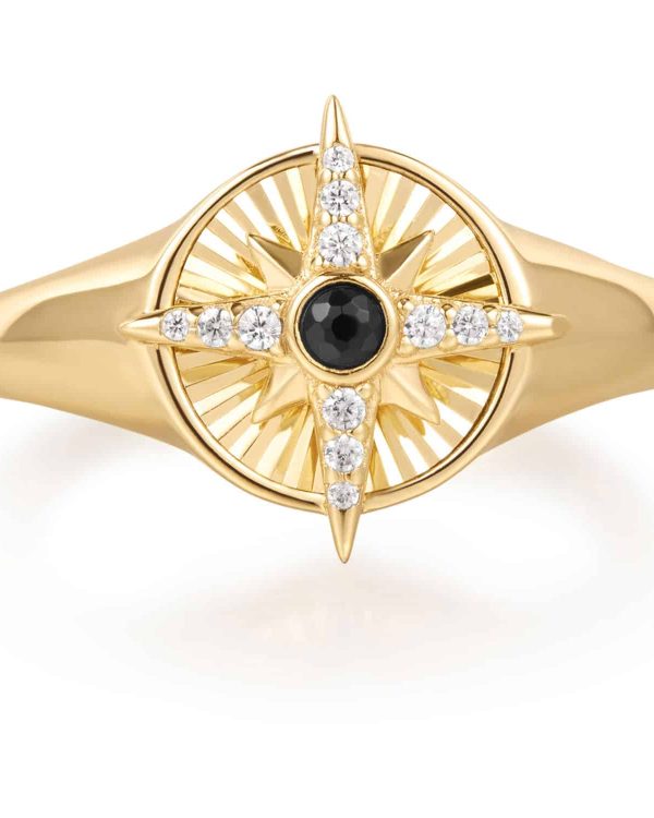 Alternative view of Ania Haie Gold Star Signet Ring