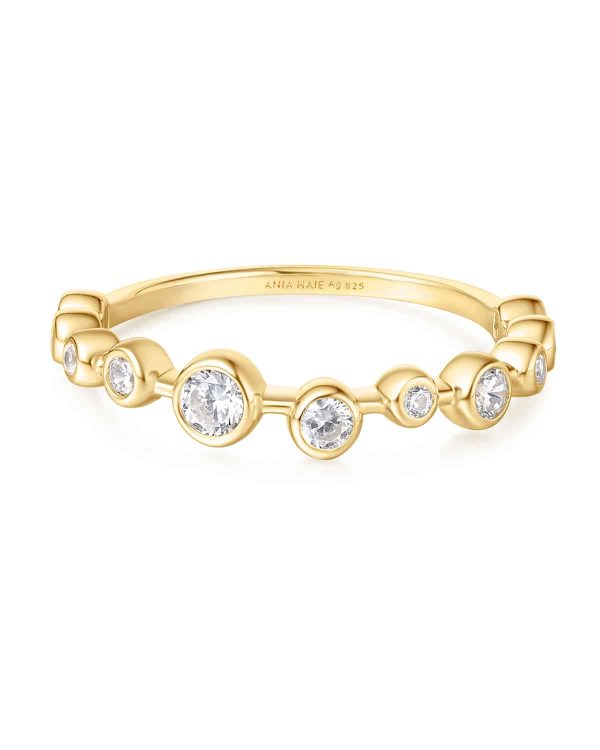Ania Haie Gold Bezel CZ Zig-Zag Ring