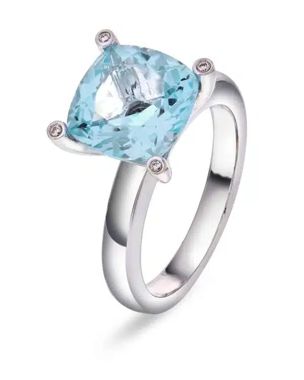 R6357T RING 18CT WG BR.0.03WSI5.33CT BLÅ